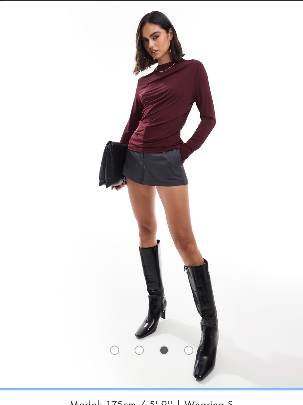 & Other Stories Long-sleeve top with mock neck and a gently draped finish. - Picture 4 of 4
